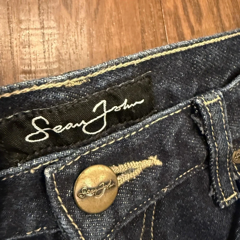Sean John Jeans Mens 32 Blue Carpenter Denim Relaxed Fit Utility Workwear